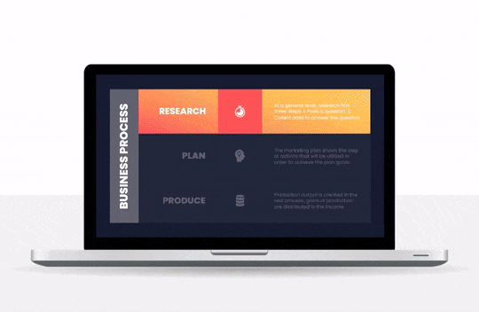 POWERPOINT-MORPH-TEMPLATE-Preview-21 Laptop with a PowerPoint morph sequence on the screen